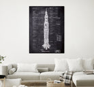 Rocket blueprints by map collection on GIANT ART - black mixed media