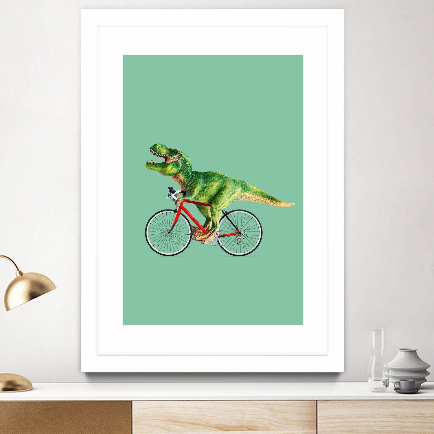 T-REX BIKE by Jonas Loose on GIANT ART - green photo manipulation