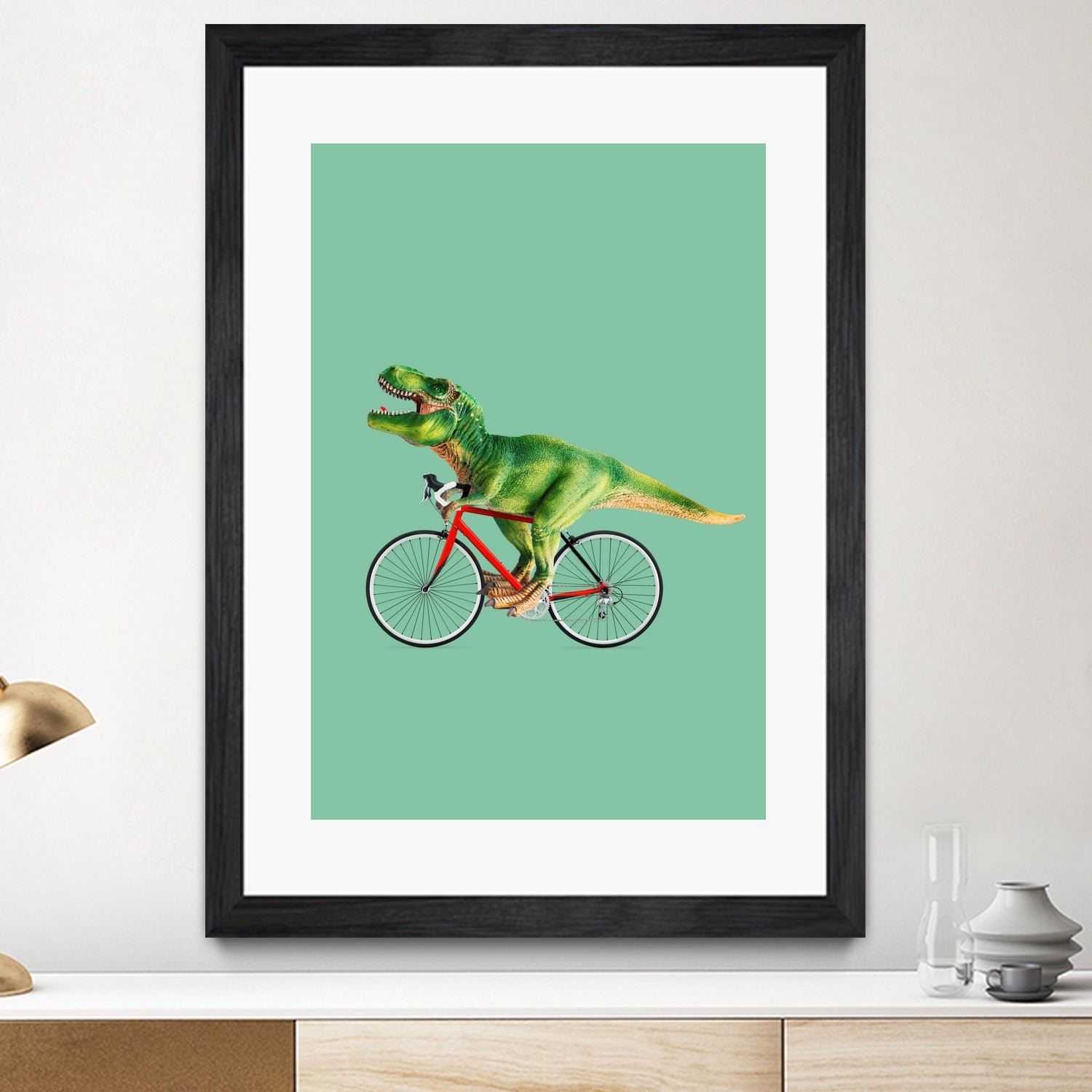 T-REX BIKE by Jonas Loose on GIANT ART - green photo manipulation