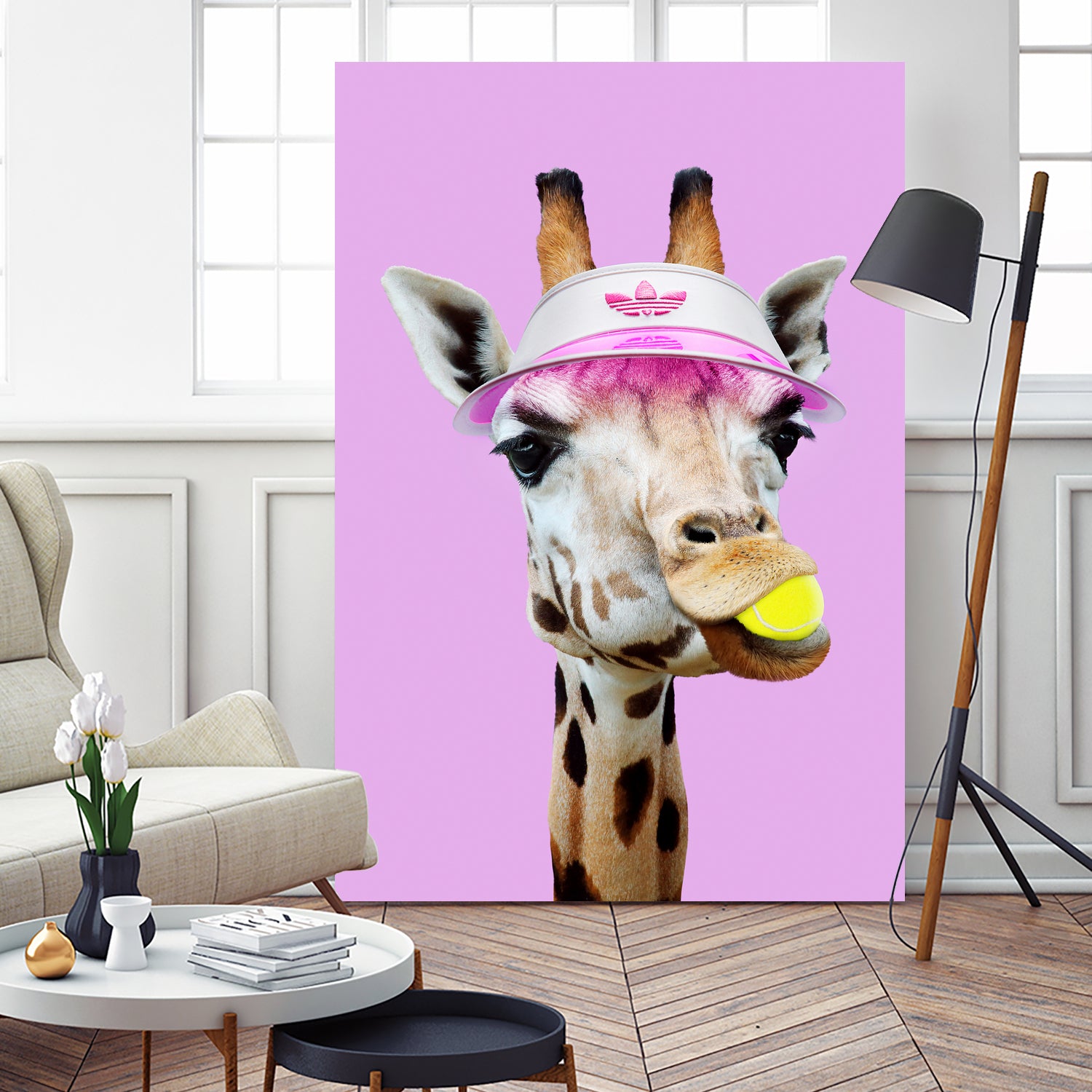 TENNIS GIRAFFE by Jonas Loose on GIANT ART - fuchsia photo manipulation