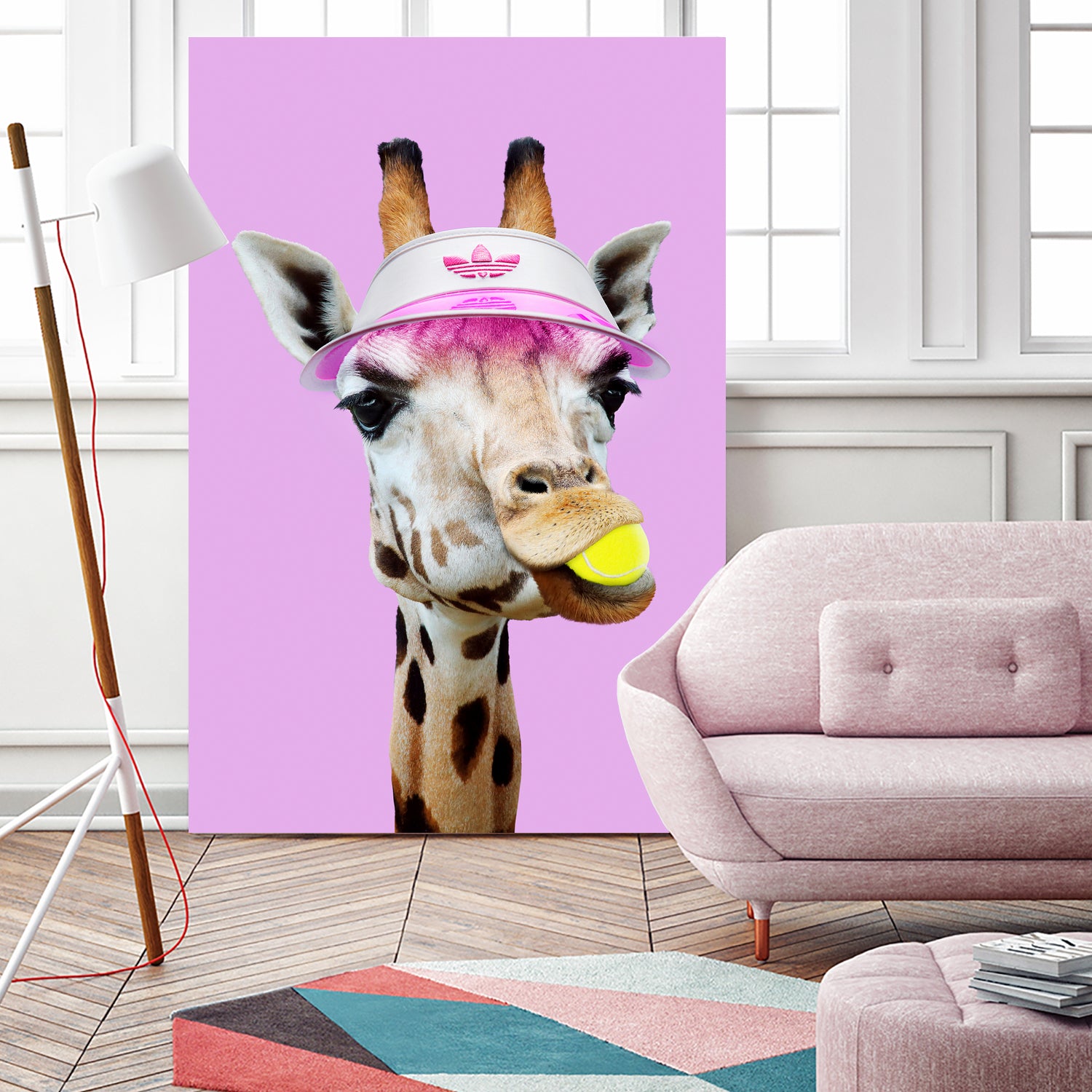 TENNIS GIRAFFE by Jonas Loose on GIANT ART - fuchsia photo manipulation