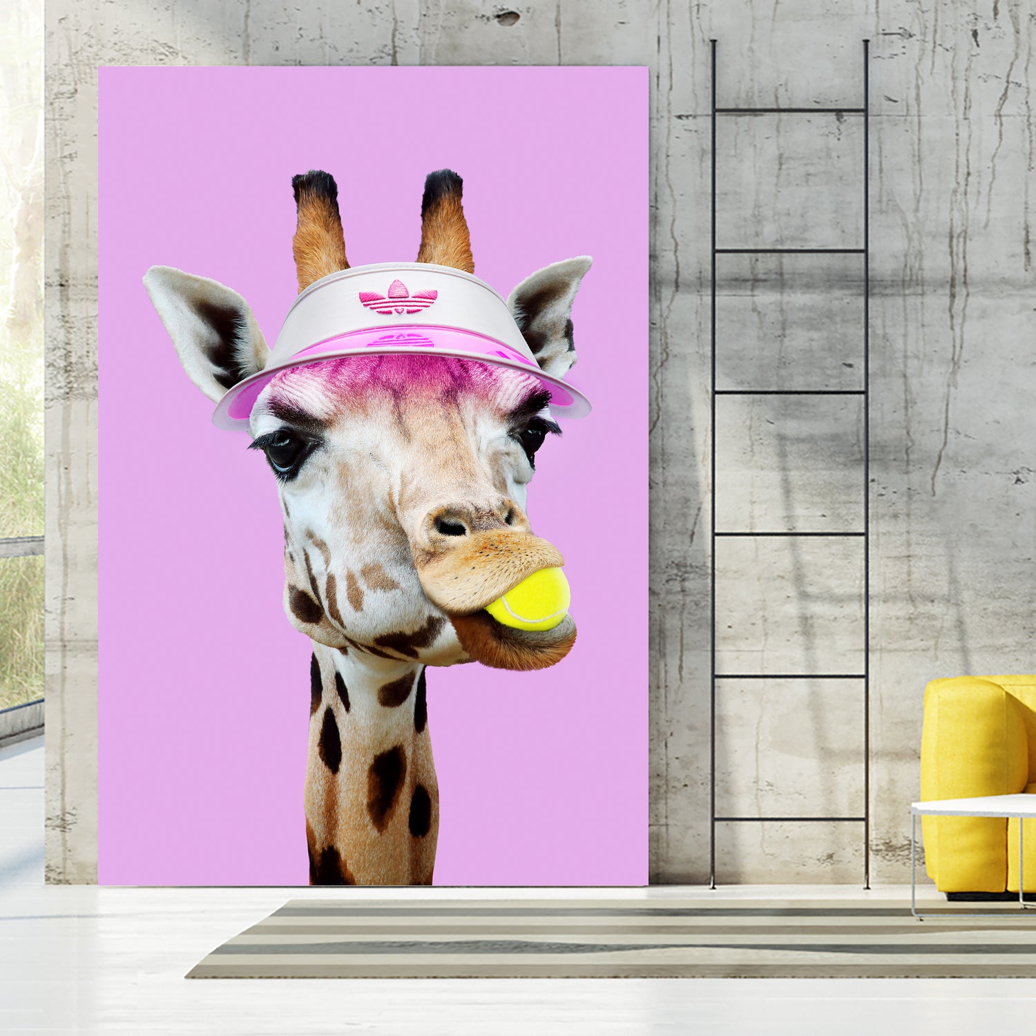 TENNIS GIRAFFE by Jonas Loose on GIANT ART - fuchsia photo manipulation