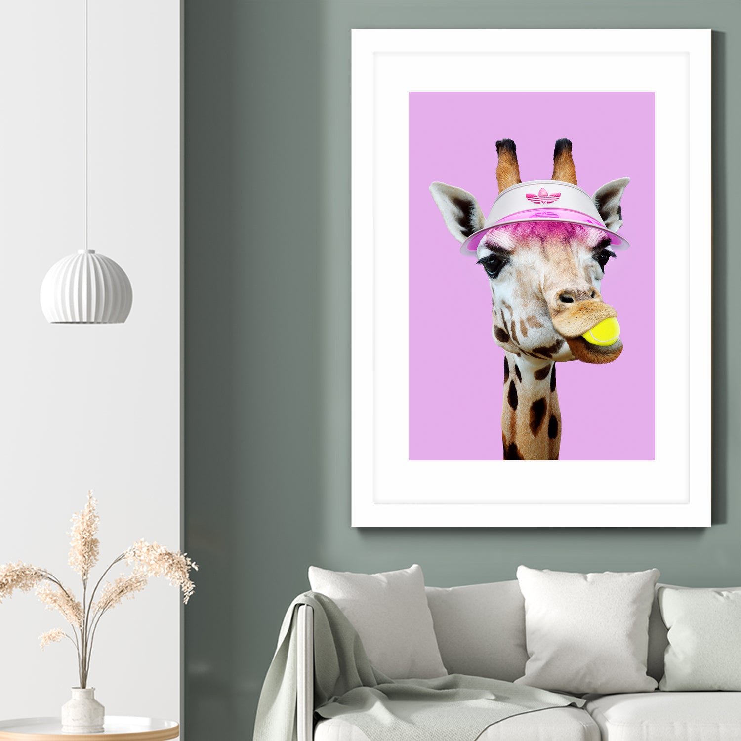 TENNIS GIRAFFE by Jonas Loose on GIANT ART - fuchsia photo manipulation