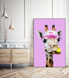 TENNIS GIRAFFE by Jonas Loose on GIANT ART - fuchsia photo manipulation