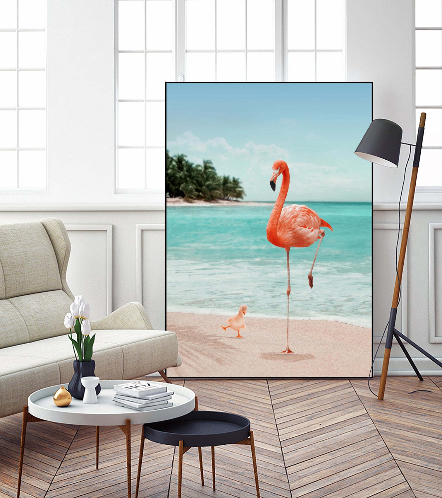 WANNABE FLAMINGO by Jonas Loose on GIANT ART - blue photo manipulation