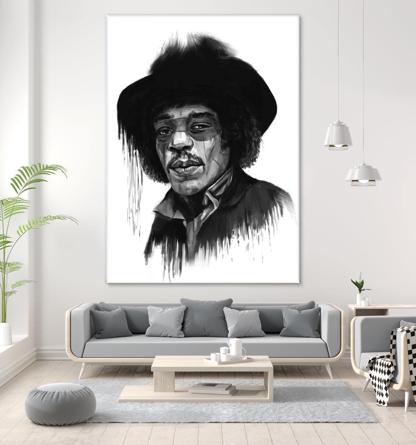 Hendrix by Solti Balázs on GIANT ART - white digital painting