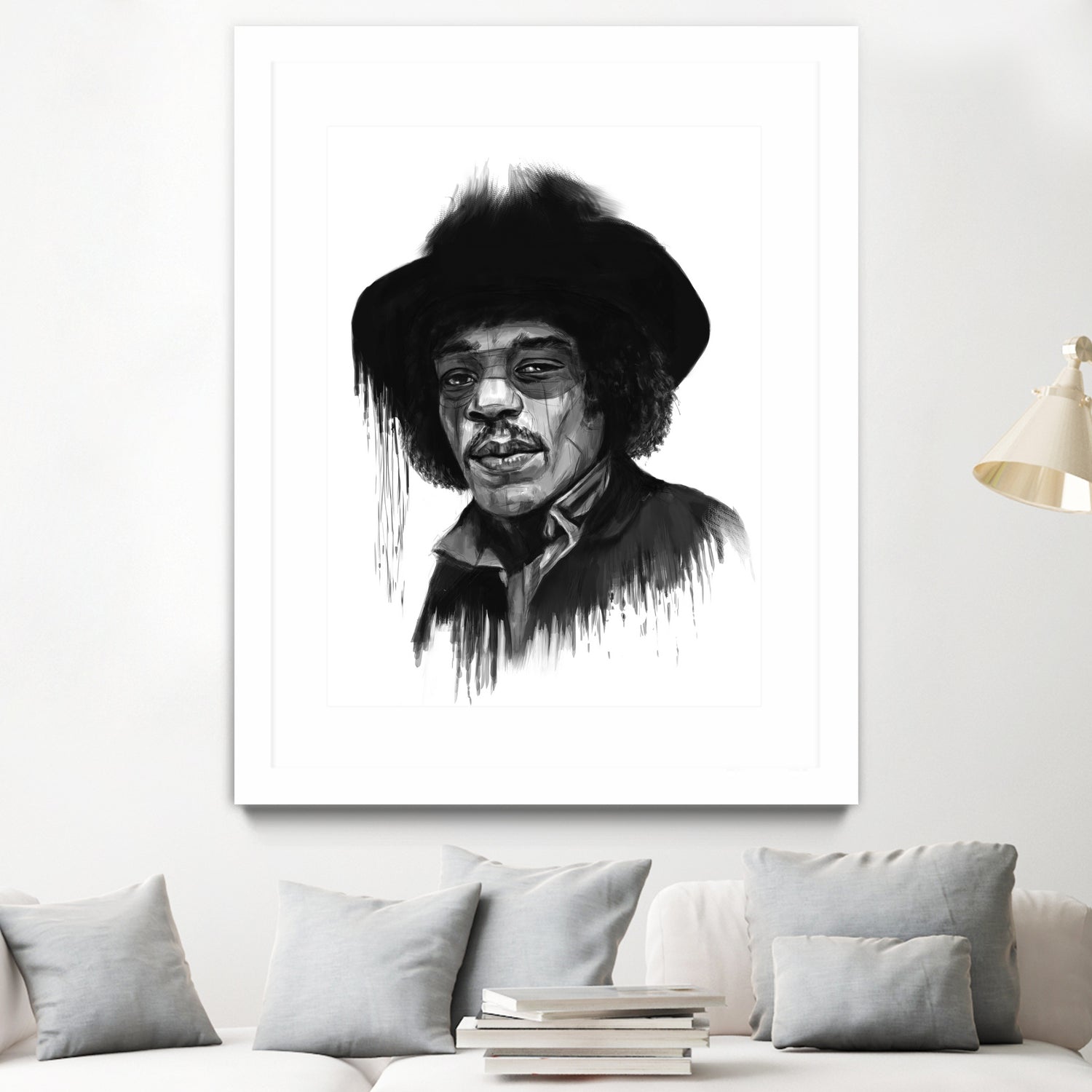 Hendrix by Solti Balázs on GIANT ART - white digital painting