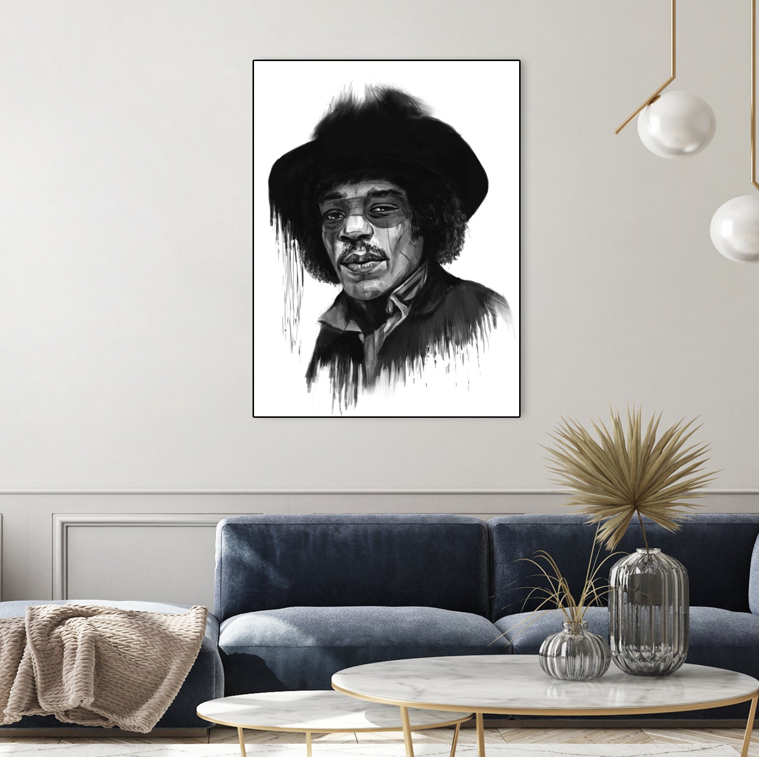 Hendrix by Solti Balázs on GIANT ART - white digital painting