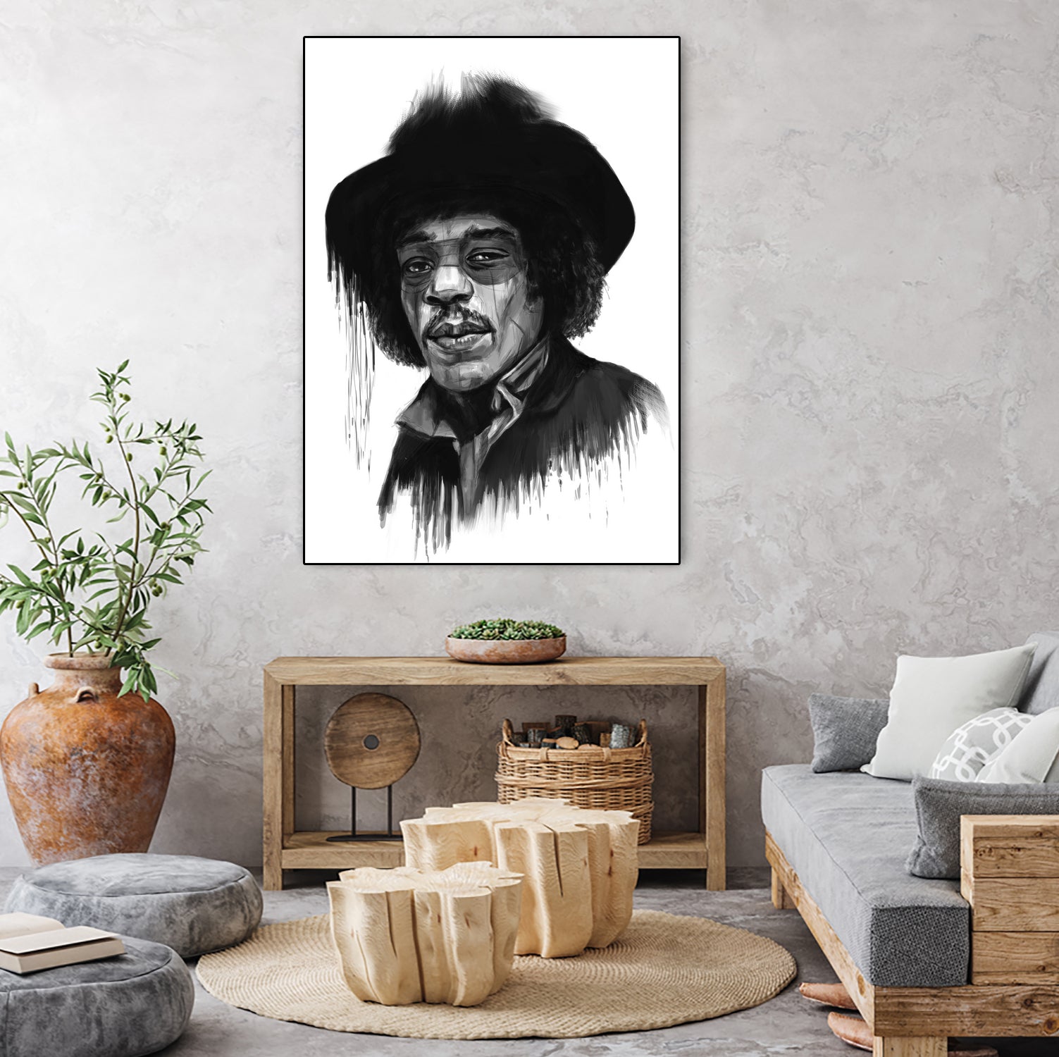 Hendrix by Solti Balázs on GIANT ART - white digital painting