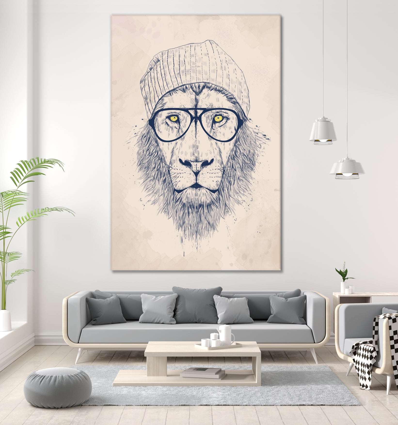 Cool lion by Solti Balázs on GIANT ART - brown digital painting