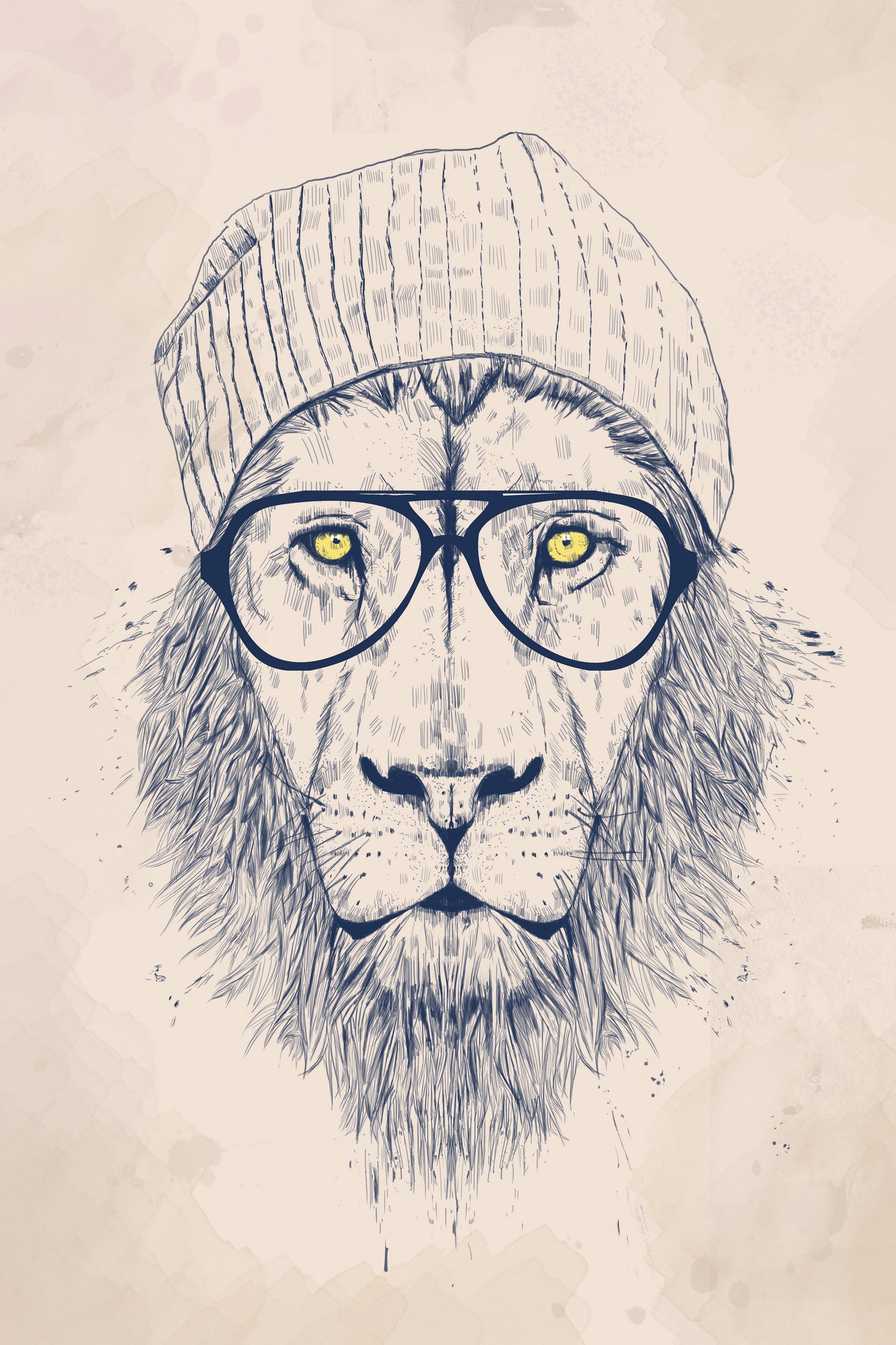 Cool lion by Solti Balázs on GIANT ART - brown digital painting