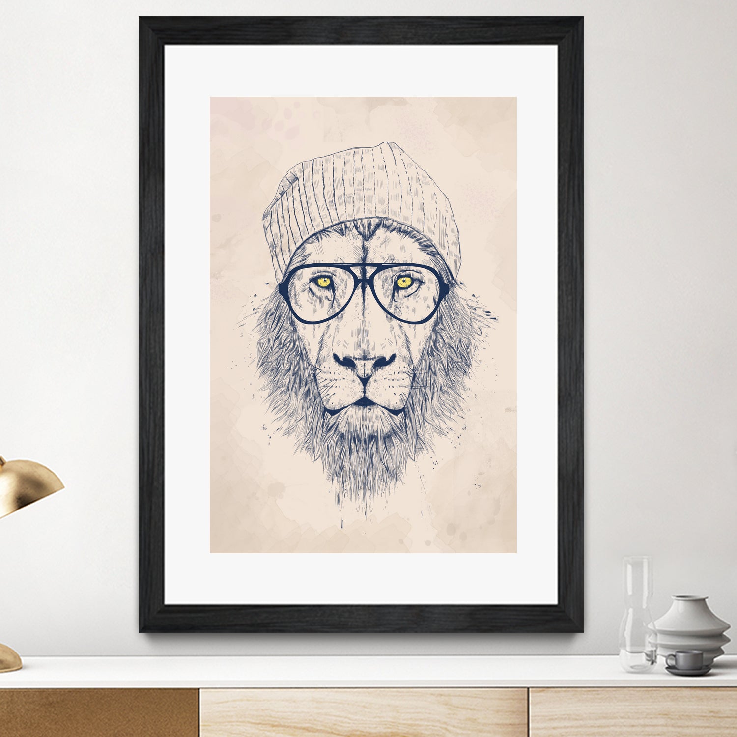 Cool lion by Solti Balázs on GIANT ART - brown digital painting