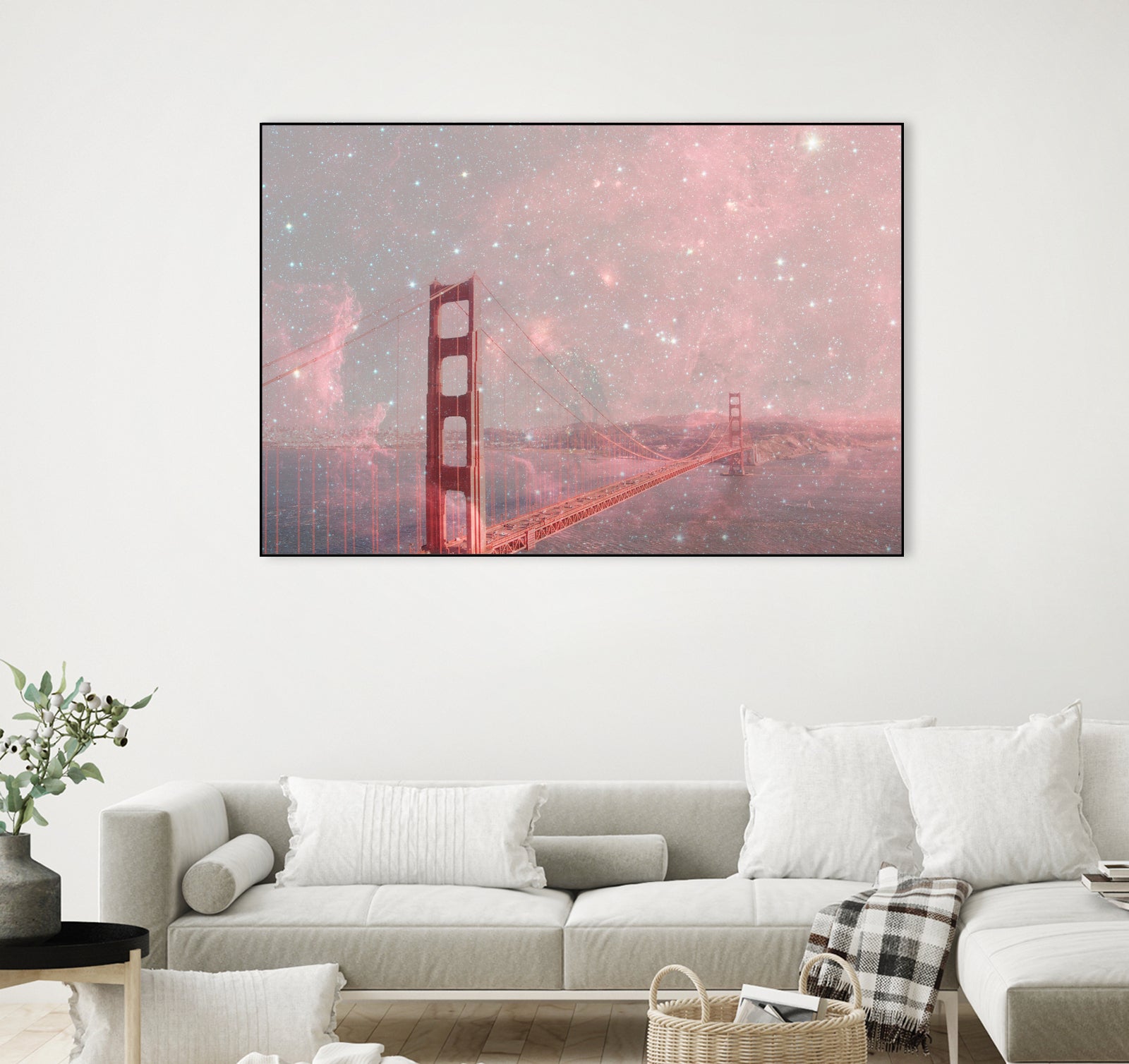 Stardust Covering San Francisco by Bianca Green on GIANT ART - pink photo illustration