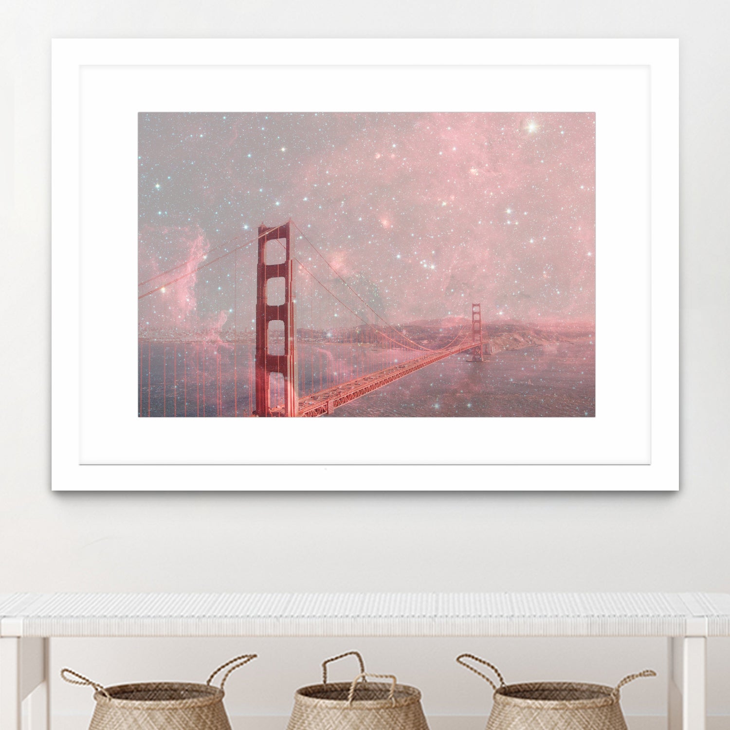 Stardust Covering San Francisco by Bianca Green on GIANT ART - pink photo illustration