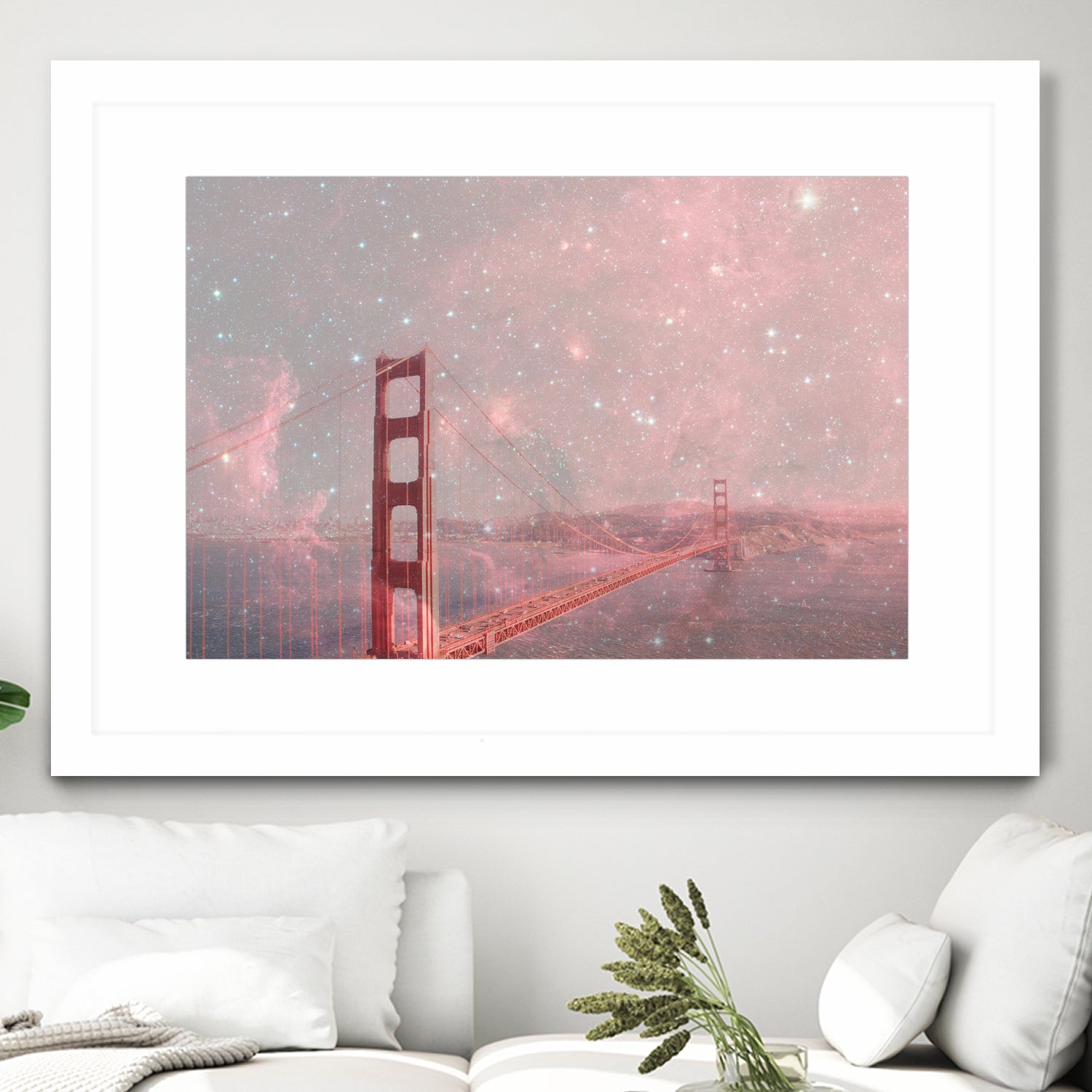 Stardust Covering San Francisco by Bianca Green on GIANT ART - pink photo illustration