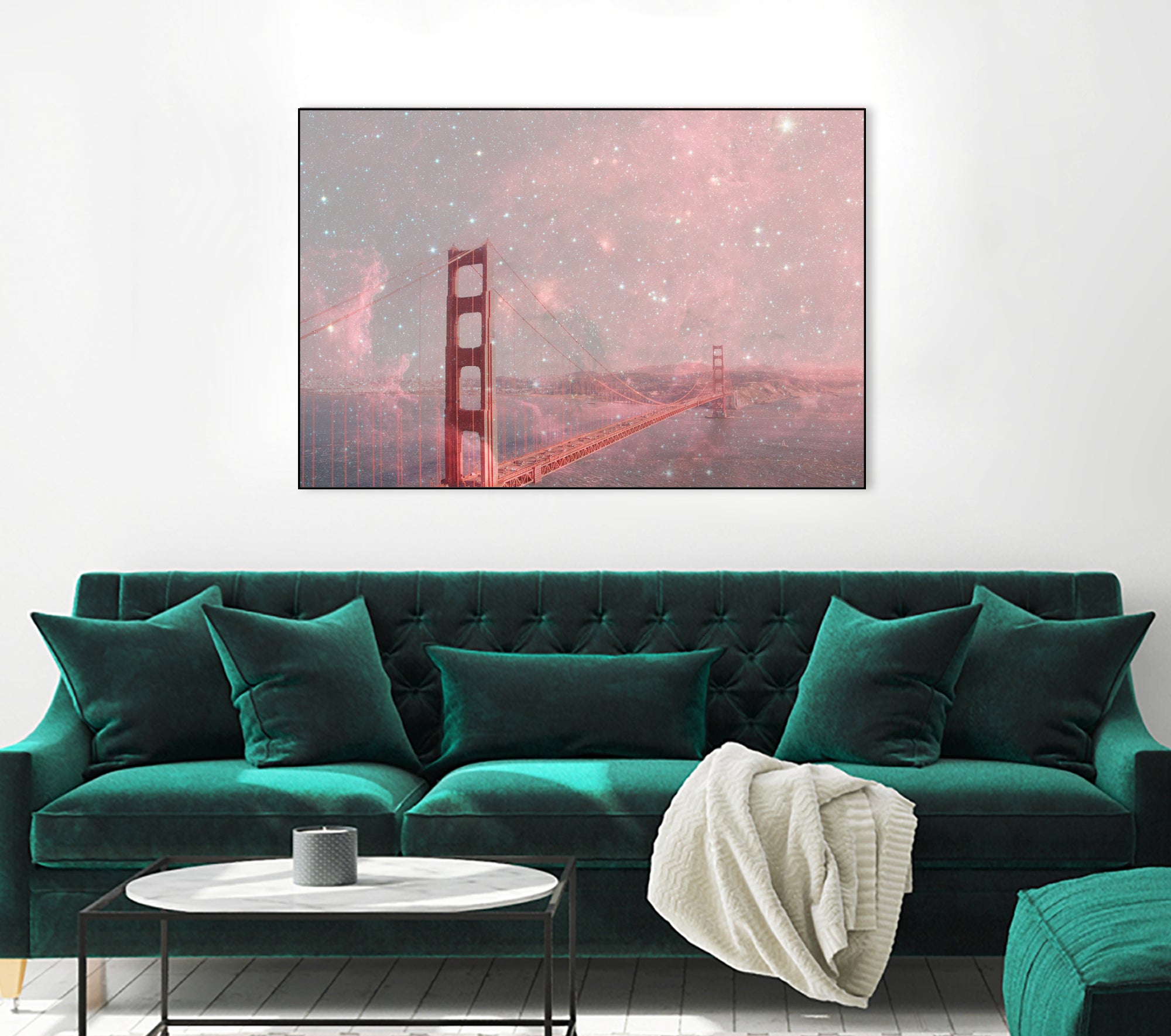 Stardust Covering San Francisco by Bianca Green on GIANT ART - pink photo illustration