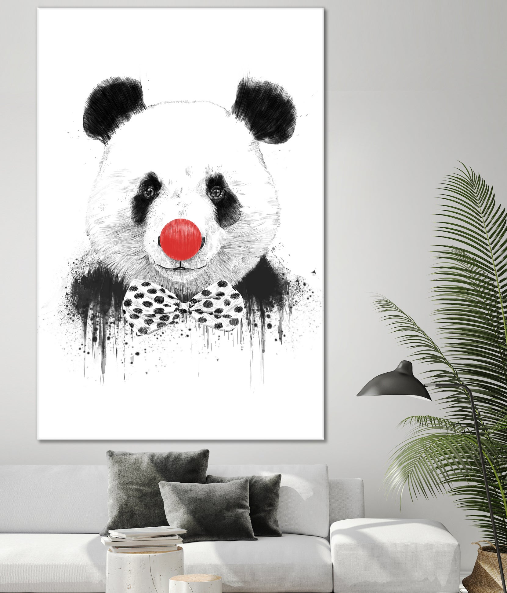 Clown panda by Solti Balázs on GIANT ART - black mixed media