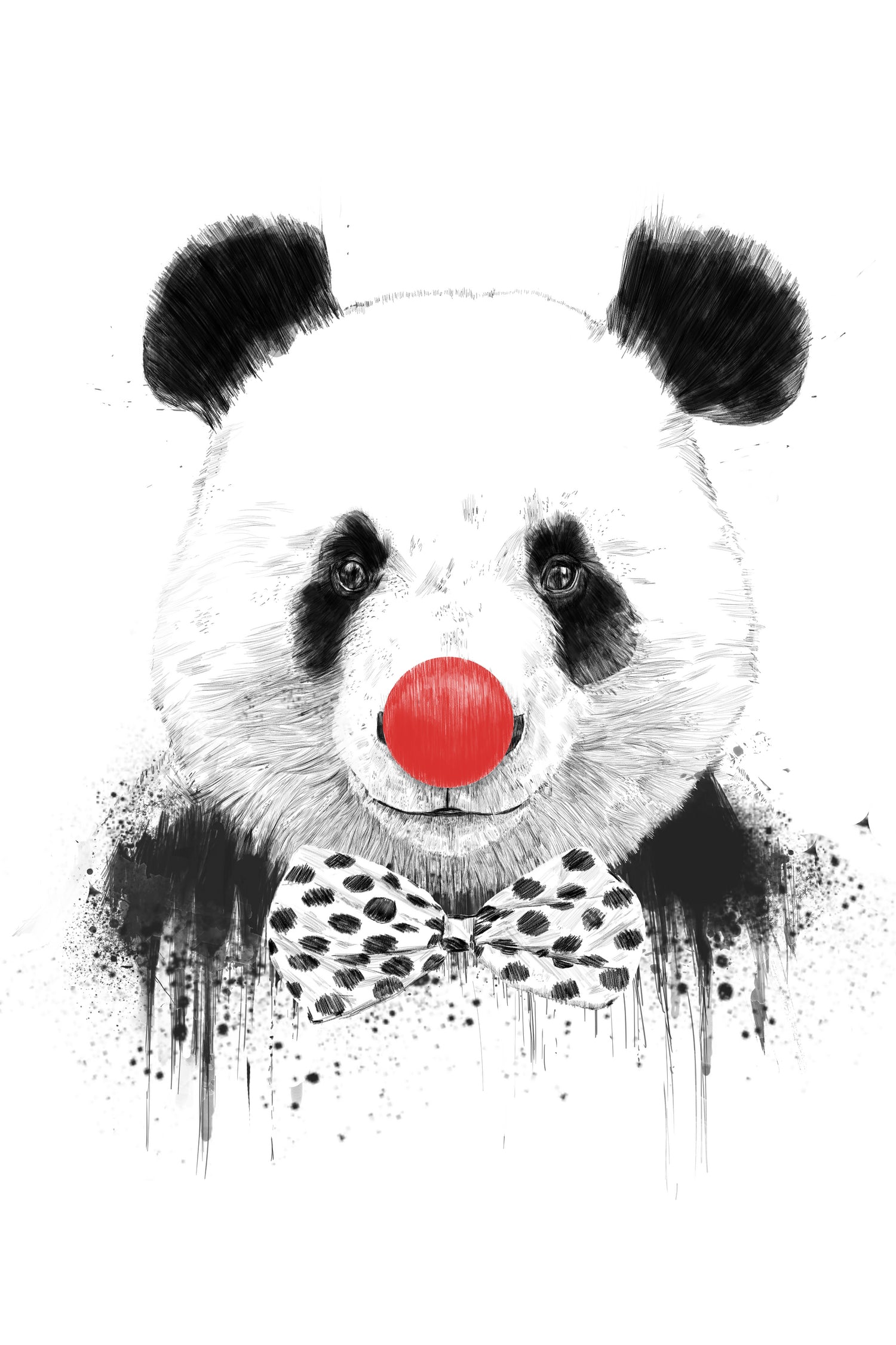 Clown panda by Solti Balázs on GIANT ART - black mixed media