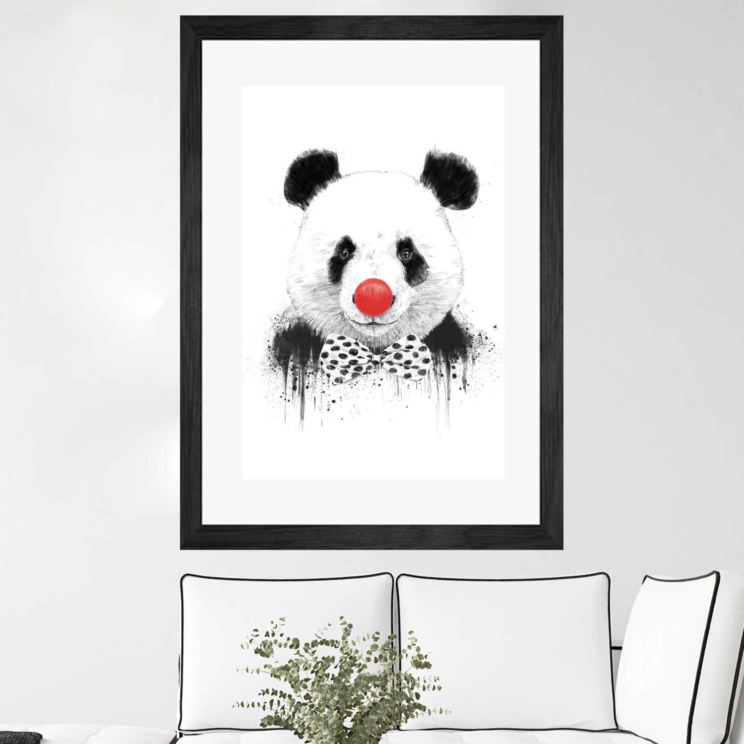 Clown panda by Solti Balázs on GIANT ART - black mixed media