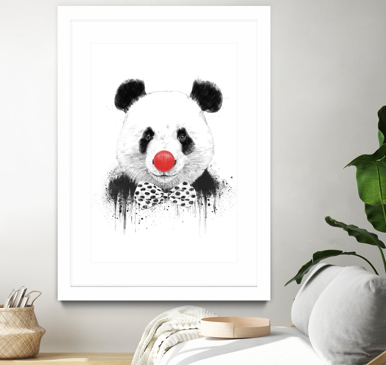 Clown panda by Solti Balázs on GIANT ART - black mixed media