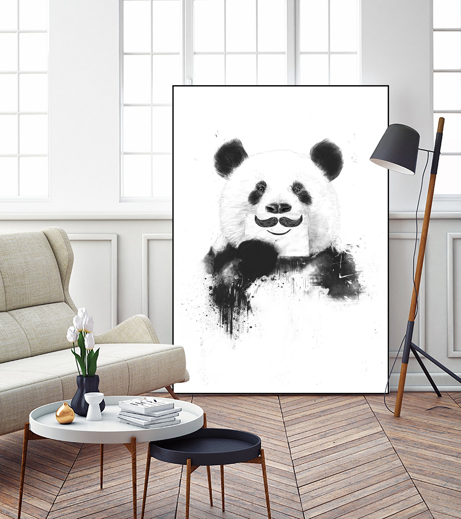 Funny panda by Solti Balázs on GIANT ART - white digital drawing