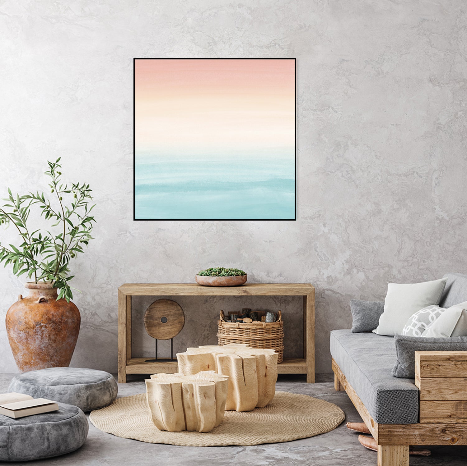 Touching Watercolor Abstract Beach Dream #3 #painting #decor by Anita & Bella Jantz on GIANT ART - orange digital painting