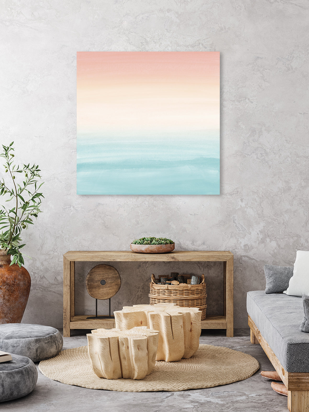 Touching Watercolor Abstract Beach Dream #3 #painting #decor by Anita & Bella Jantz on GIANT ART - orange digital painting