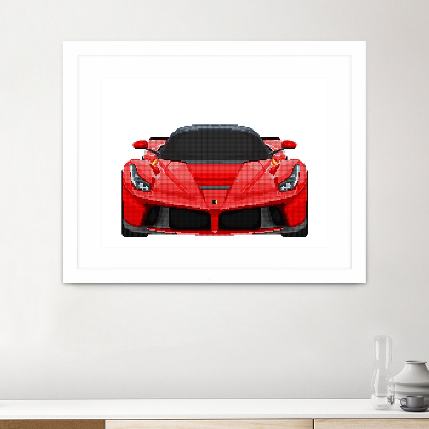 LaFerrari Mosaic by Cristian Mielu on GIANT ART - red digital drawing