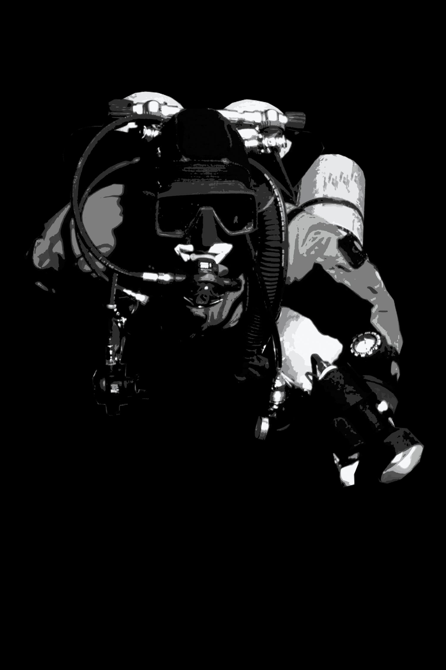 cave diver by Gerardo Aizpuru on GIANT ART - black photo manipulation