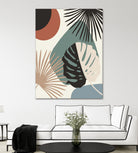 Minimal Yin Yang Monstera Fan Palm Finesse #1 #tropical by Anita & Bella Jantz on GIANT ART - green digital drawing