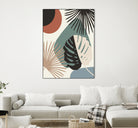 Minimal Yin Yang Monstera Fan Palm Finesse #1 #tropical by Anita & Bella Jantz on GIANT ART - green digital drawing