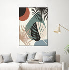 Minimal Yin Yang Monstera Fan Palm Finesse #1 #tropical by Anita & Bella Jantz on GIANT ART - green digital drawing