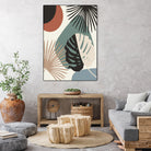 Minimal Yin Yang Monstera Fan Palm Finesse #1 #tropical by Anita & Bella Jantz on GIANT ART - green digital drawing