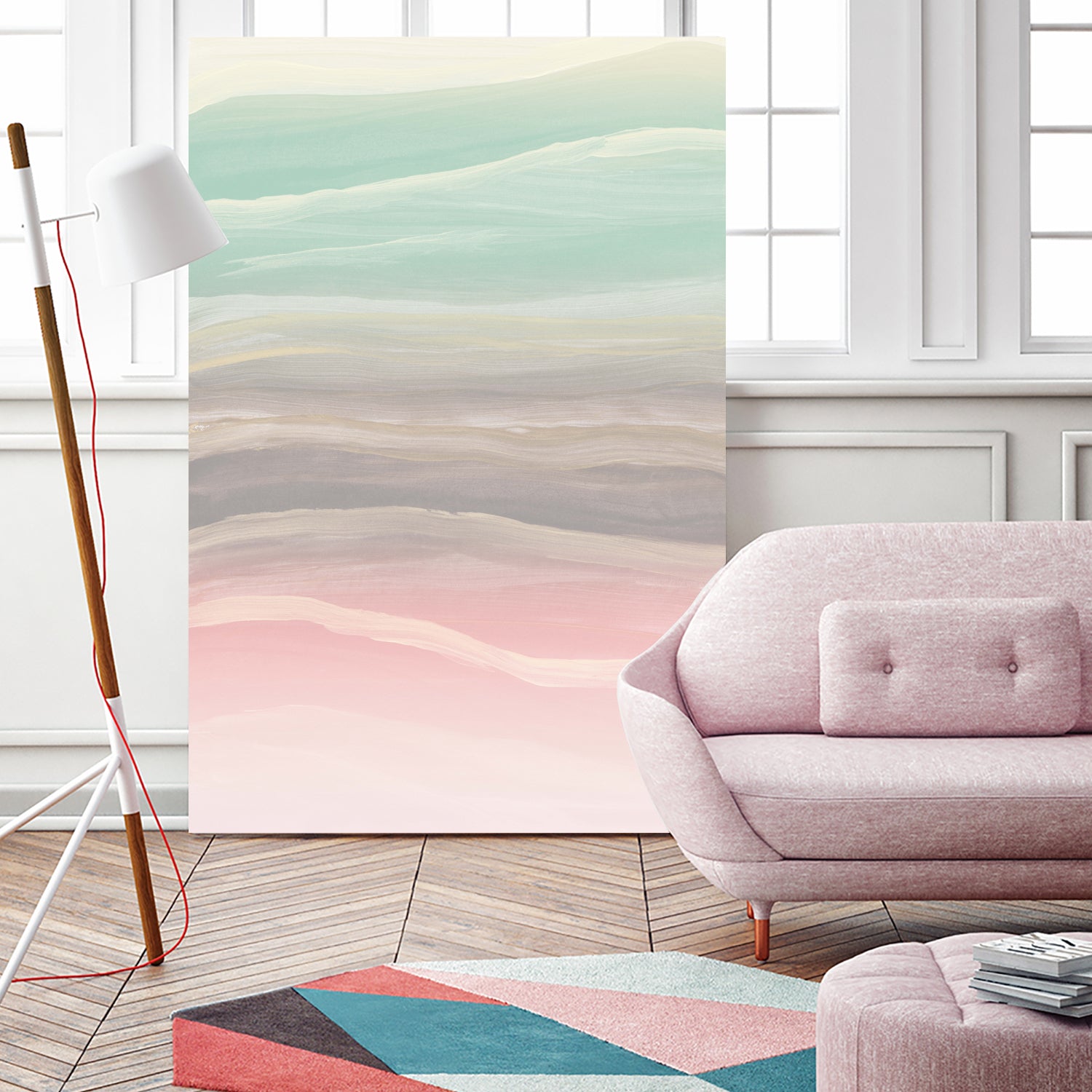 Pastel Watercolor Waves Abstract #1 #painting #decor #art by Anita & Bella Jantz on GIANT ART - pink digital painting