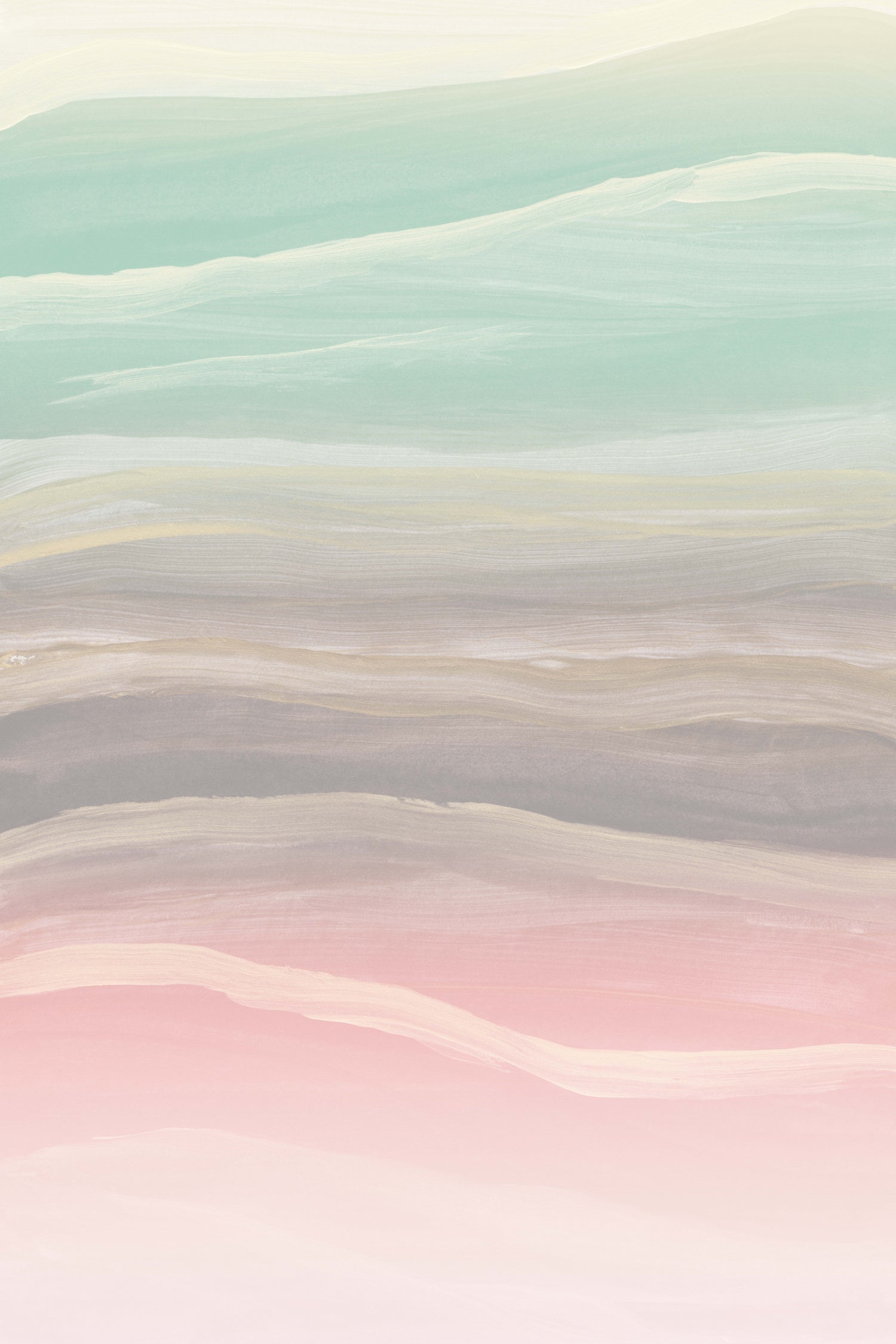 Pastel Watercolor Waves Abstract #1 #painting #decor #art by Anita & Bella Jantz on GIANT ART - pink digital painting