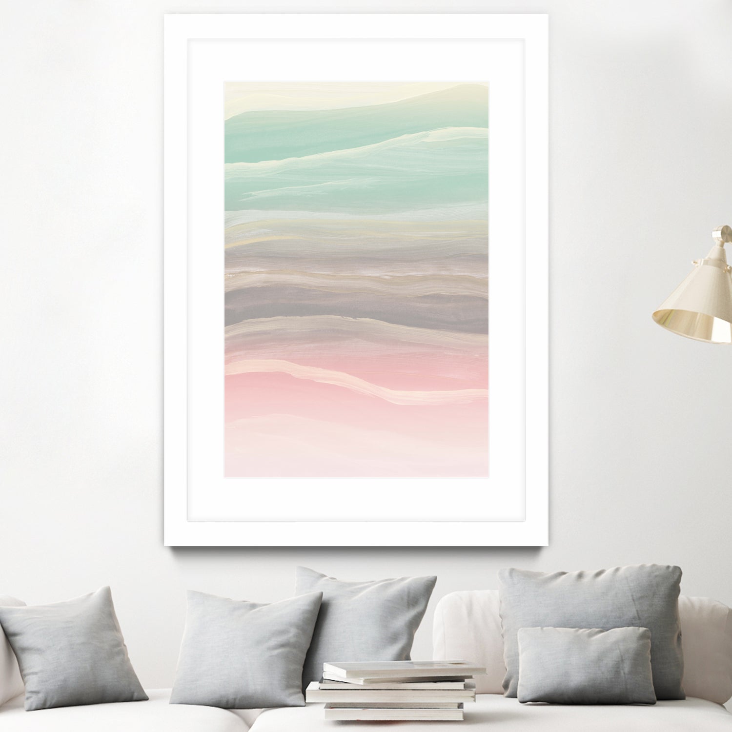 Pastel Watercolor Waves Abstract #1 #painting #decor #art by Anita & Bella Jantz on GIANT ART - pink digital painting