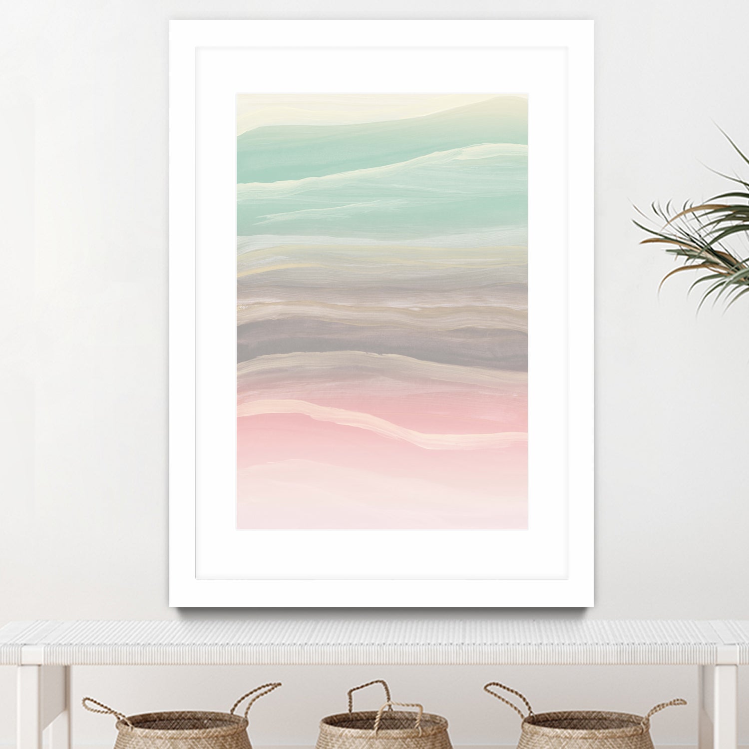 Pastel Watercolor Waves Abstract #1 #painting #decor #art by Anita & Bella Jantz on GIANT ART - pink digital painting