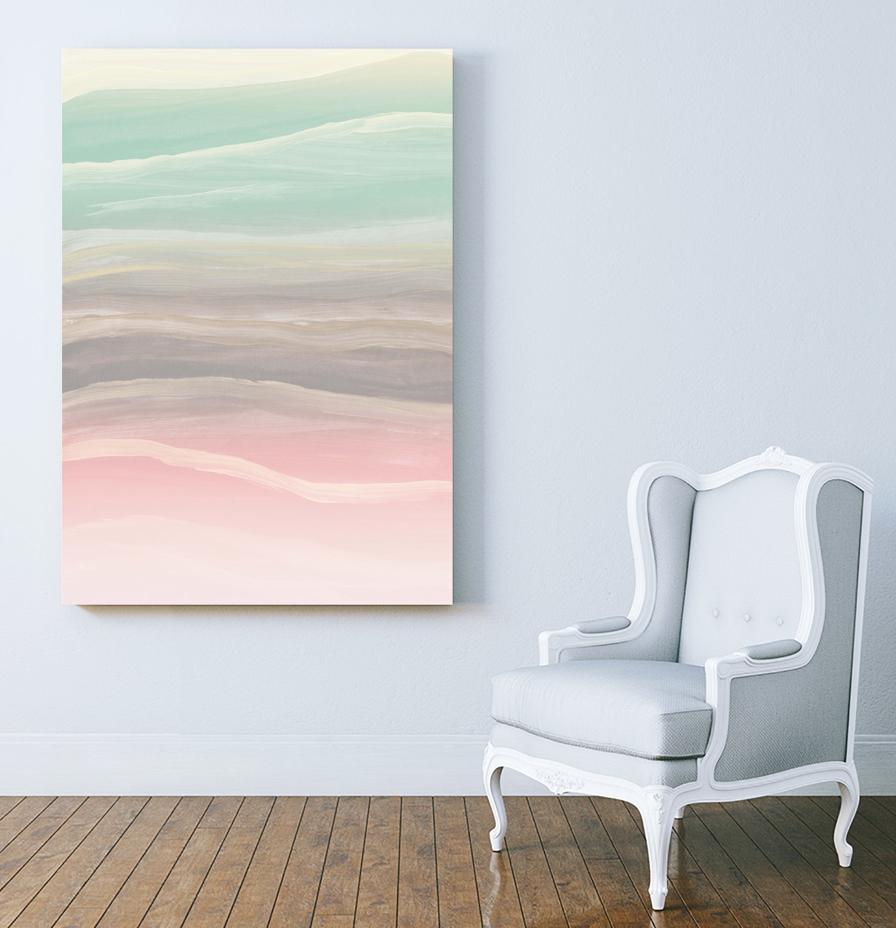 Pastel Watercolor Waves Abstract #1 #painting #decor #art by Anita & Bella Jantz on GIANT ART - pink digital painting
