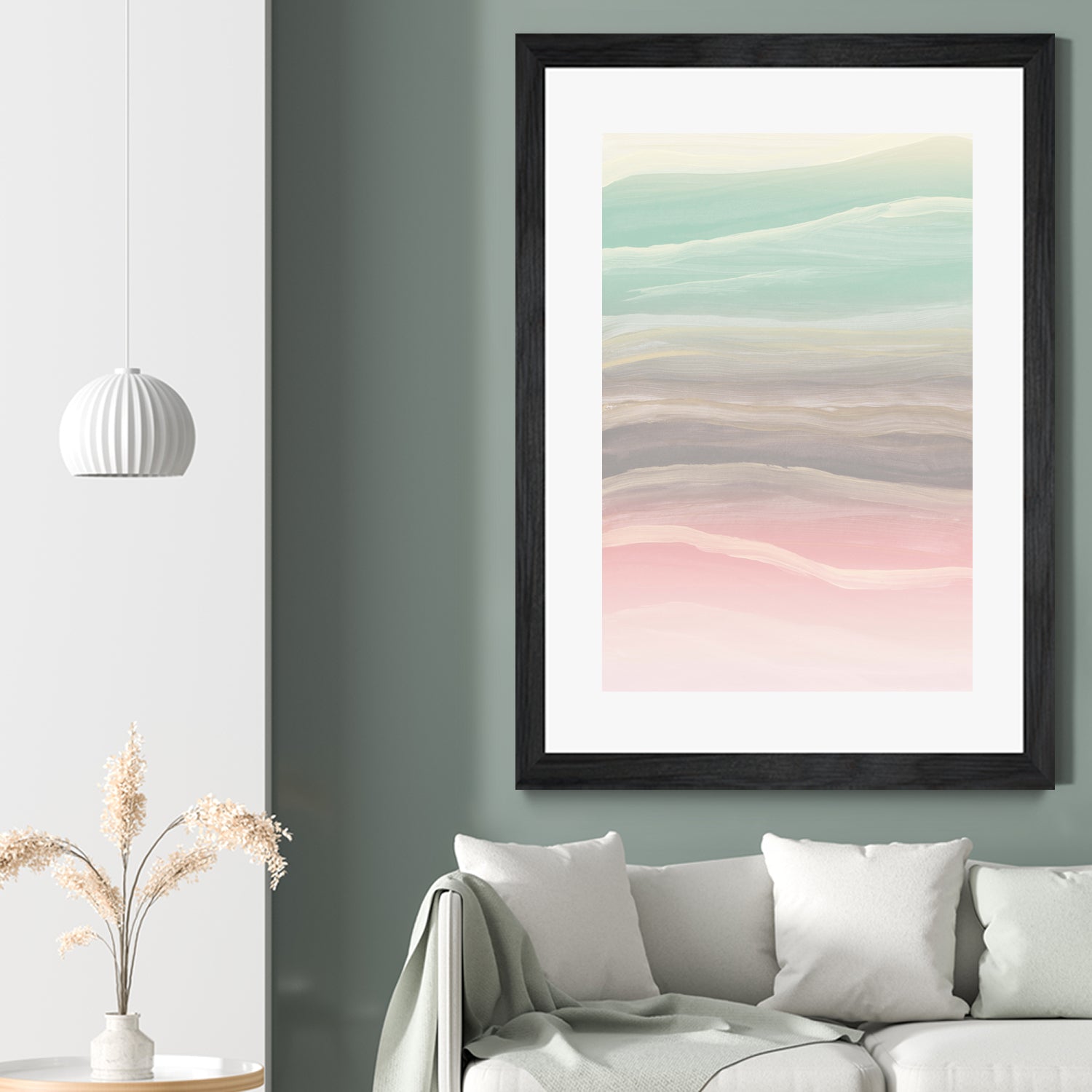 Pastel Watercolor Waves Abstract #1 #painting #decor #art by Anita & Bella Jantz on GIANT ART - pink digital painting