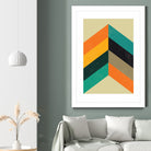 Mid Century Chevron by Studio North on GIANT ART - orange digital drawing