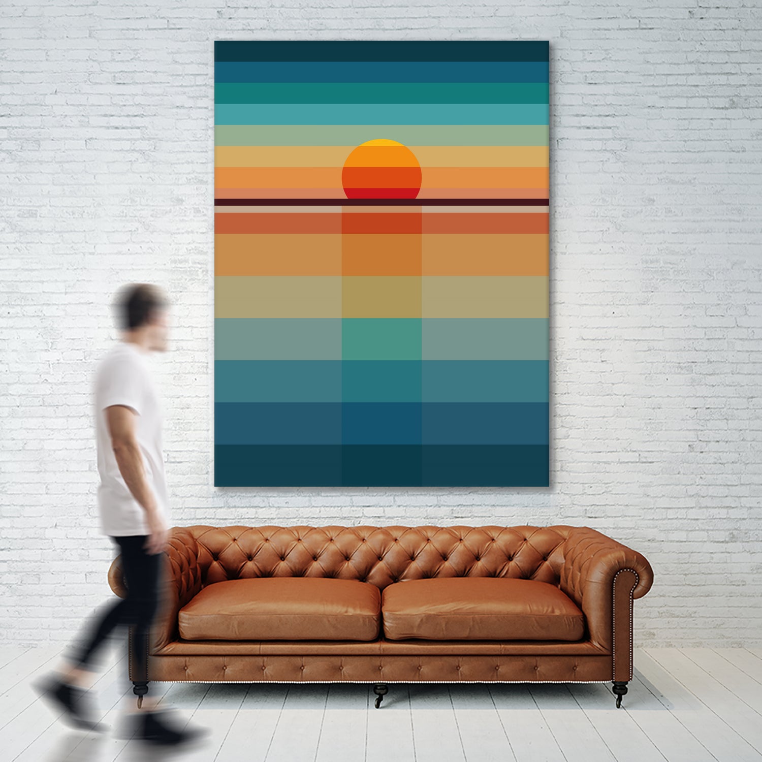 Geometric Sunset by Roland Bánrévi on GIANT ART - yellow vector illustration