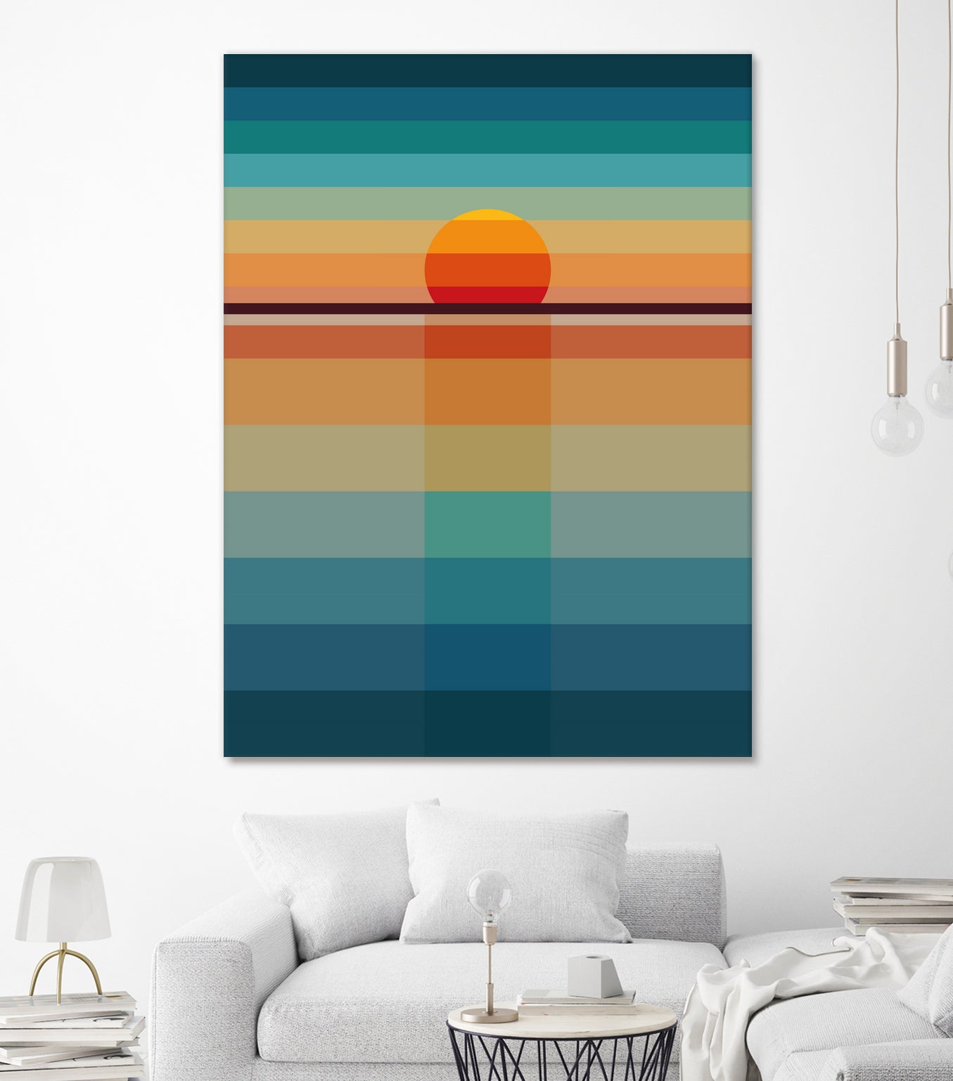 Geometric Sunset by Roland Bánrévi on GIANT ART - yellow vector illustration