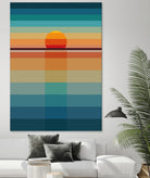 Geometric Sunset by Roland Bánrévi on GIANT ART - yellow vector illustration