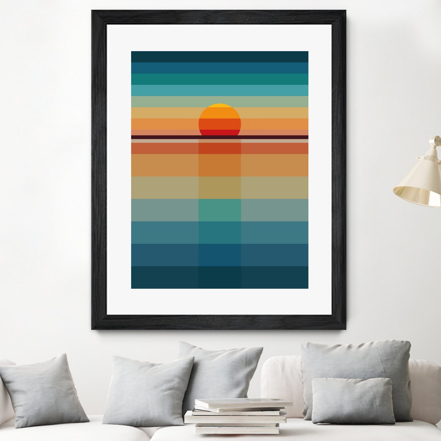 Geometric Sunset by Roland Bánrévi on GIANT ART - yellow vector illustration