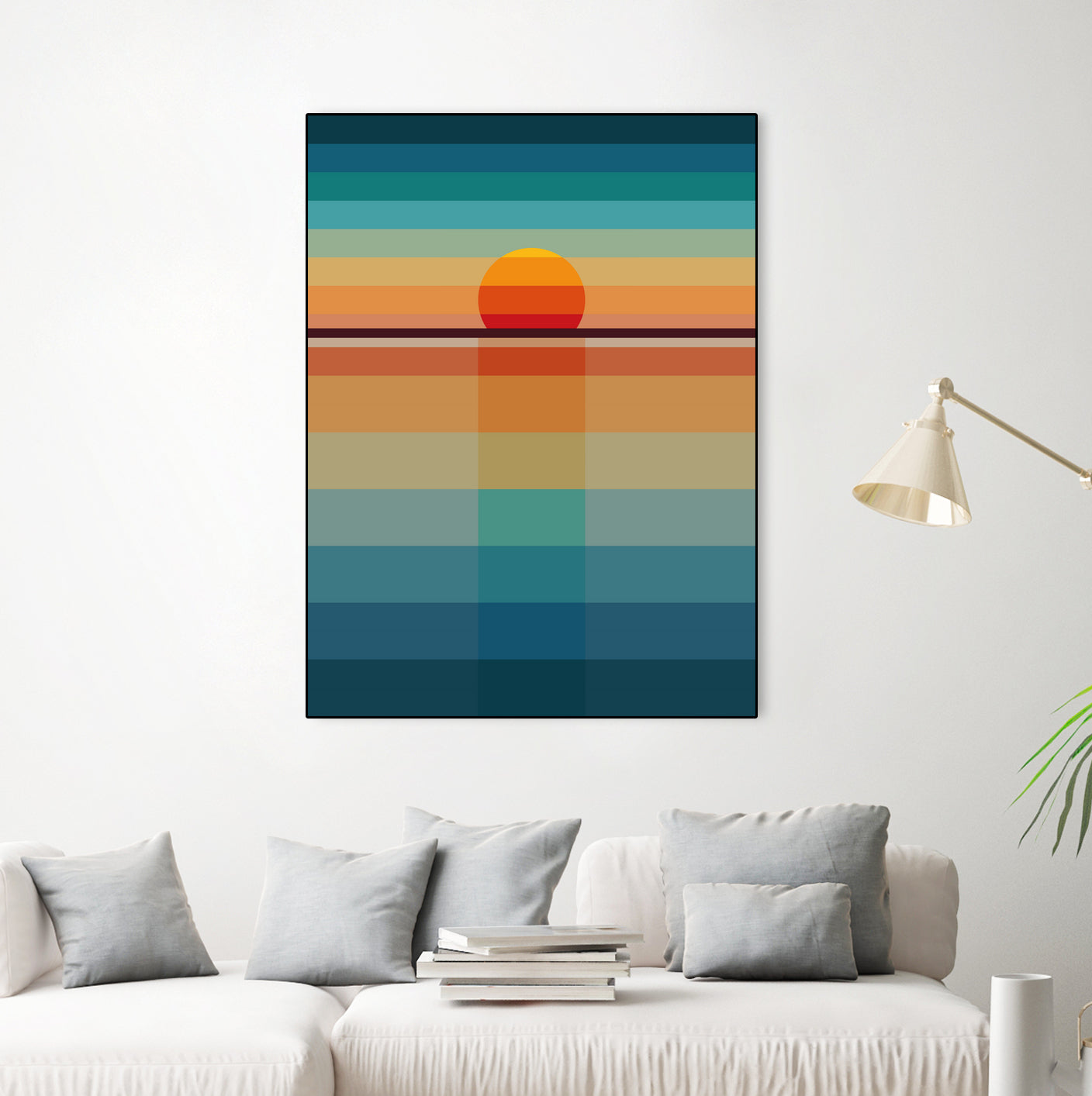 Geometric Sunset by Roland Bánrévi on GIANT ART - yellow vector illustration