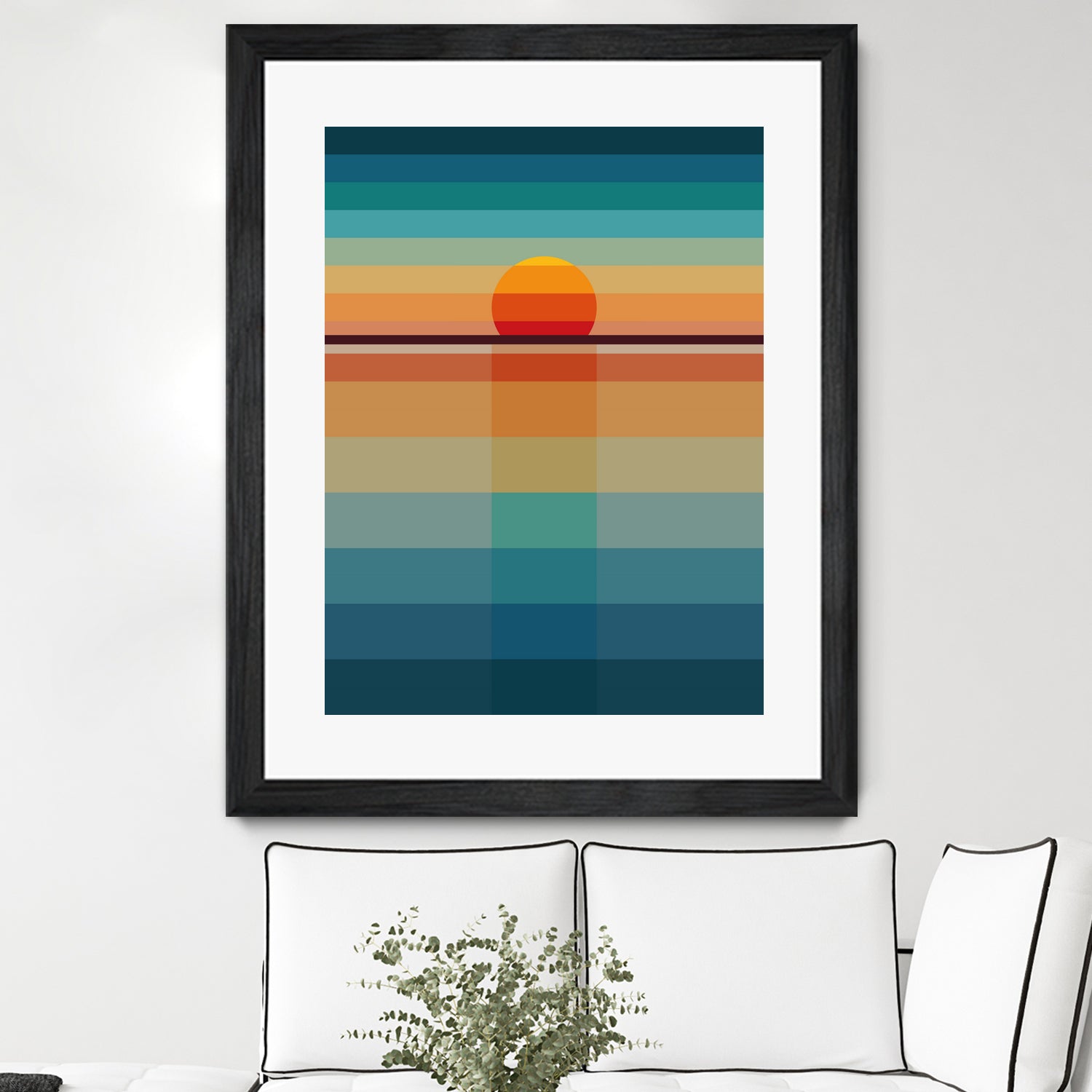 Geometric Sunset by Roland Bánrévi on GIANT ART - yellow vector illustration