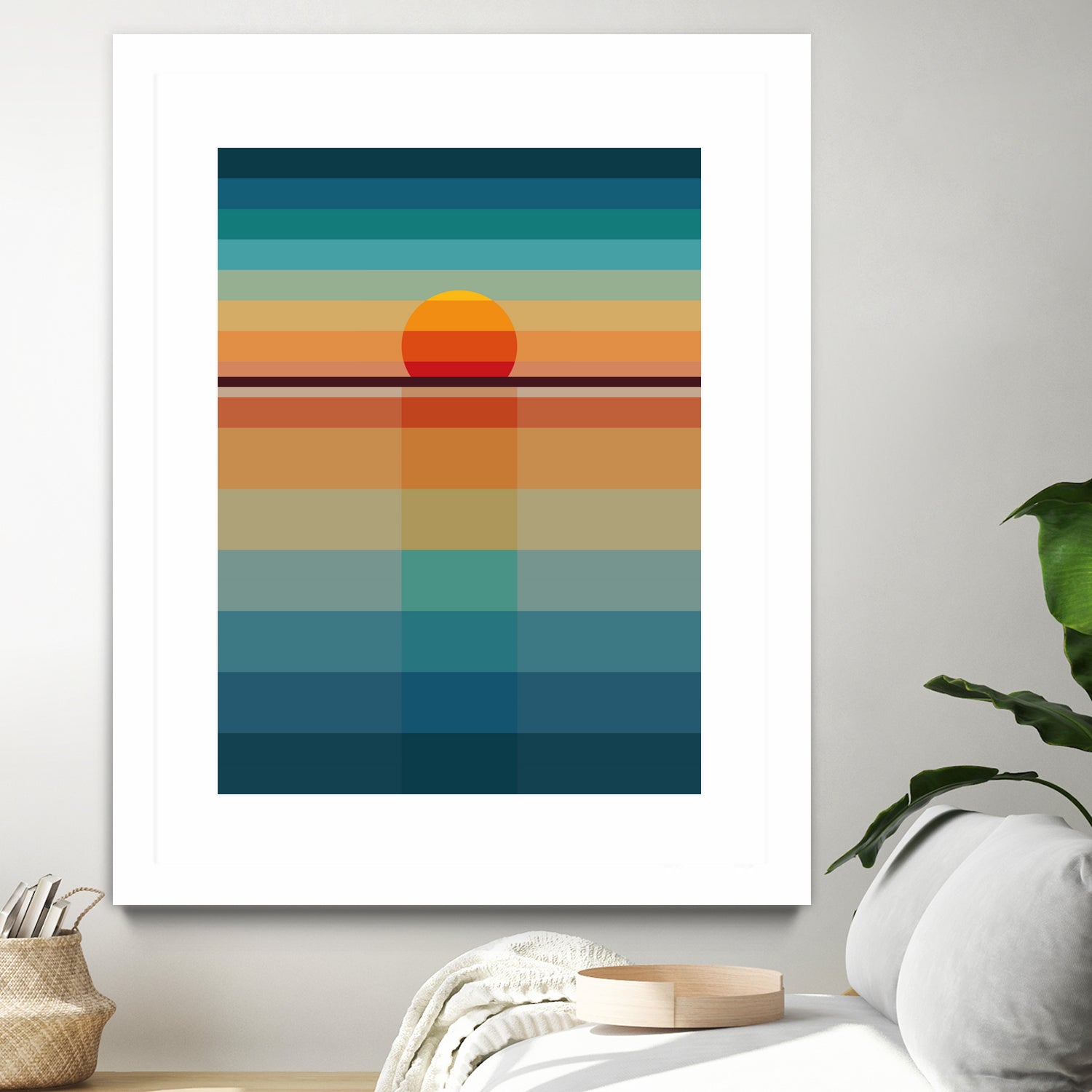 Geometric Sunset by Roland Bánrévi on GIANT ART - yellow vector illustration