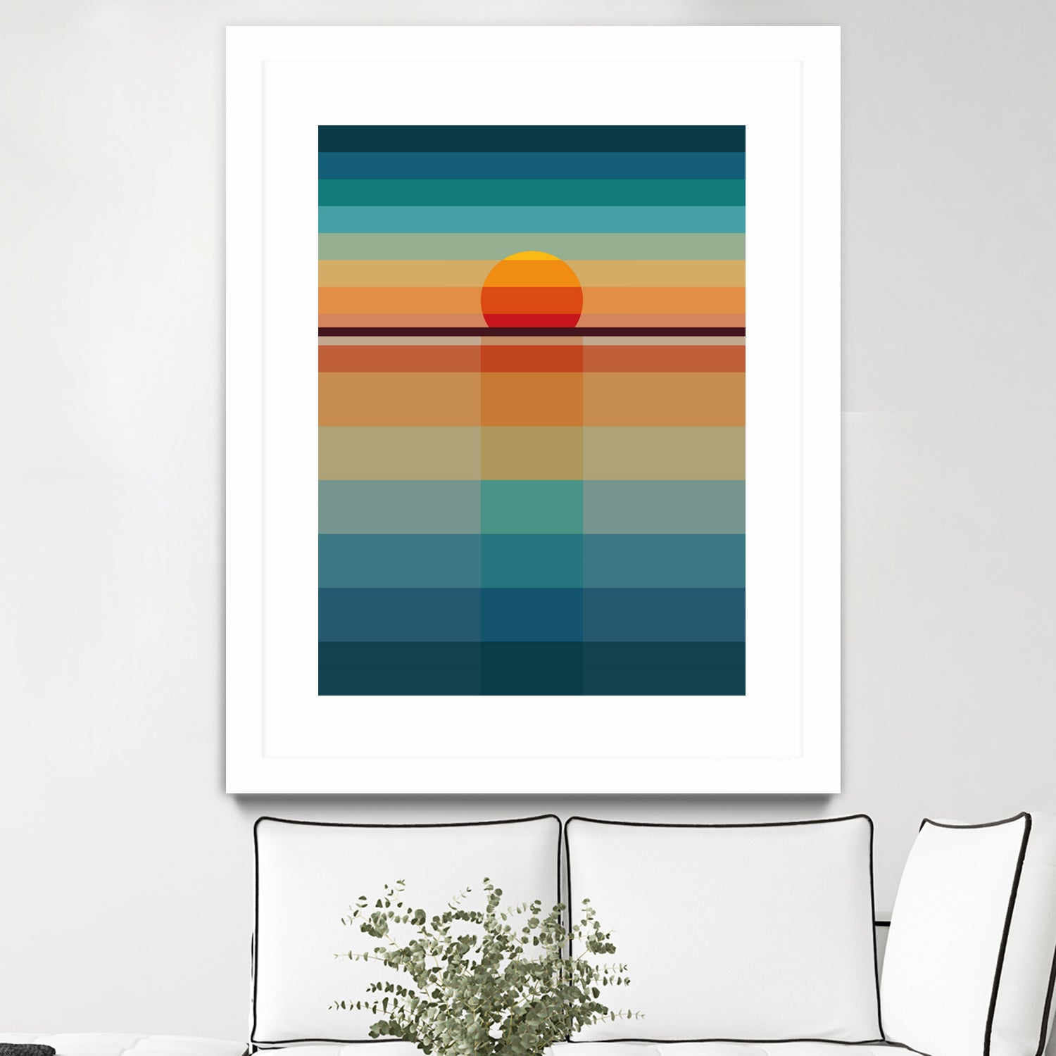 Geometric Sunset by Roland Bánrévi on GIANT ART - yellow vector illustration