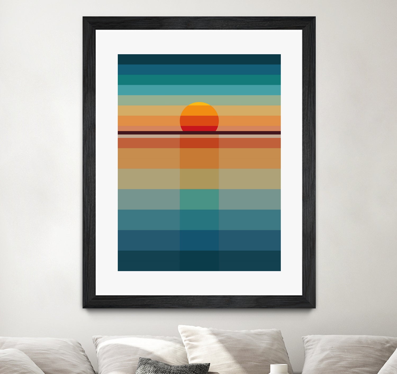 Geometric Sunset by Roland Bánrévi on GIANT ART - yellow vector illustration