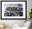 Marvel and DC Superheroes Lunch Atop A Skyscraper by Dan Avenell on GIANT ART - red digital painting